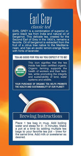 Davidson's Organics, Earl Grey, 25-count Tea Bags, Pack of 6