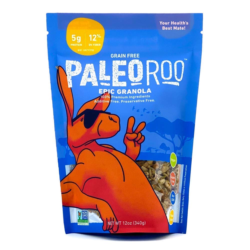 PaleoRoo Epic Granola (3-Pack), Paleo, Keto-Friendly, Vegan, Non-GMO Cert. Premium Granola