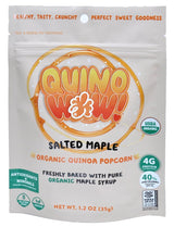 QuinoWow! Organic Quinoa Popcorn - Low Sugar, High Fiber, Air Popped, Vegan & Gluten Free - Made with Pure Organic Maple Syrup (Salted Maple, Pack