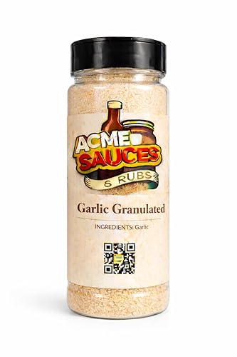 Acme Sauces & Rubs, Granulated Garlic - Garlic Seasoning and Garlic Spice, Fine Granulated Texture for Cooking, Marinades, Sauces and Everyday Recipe