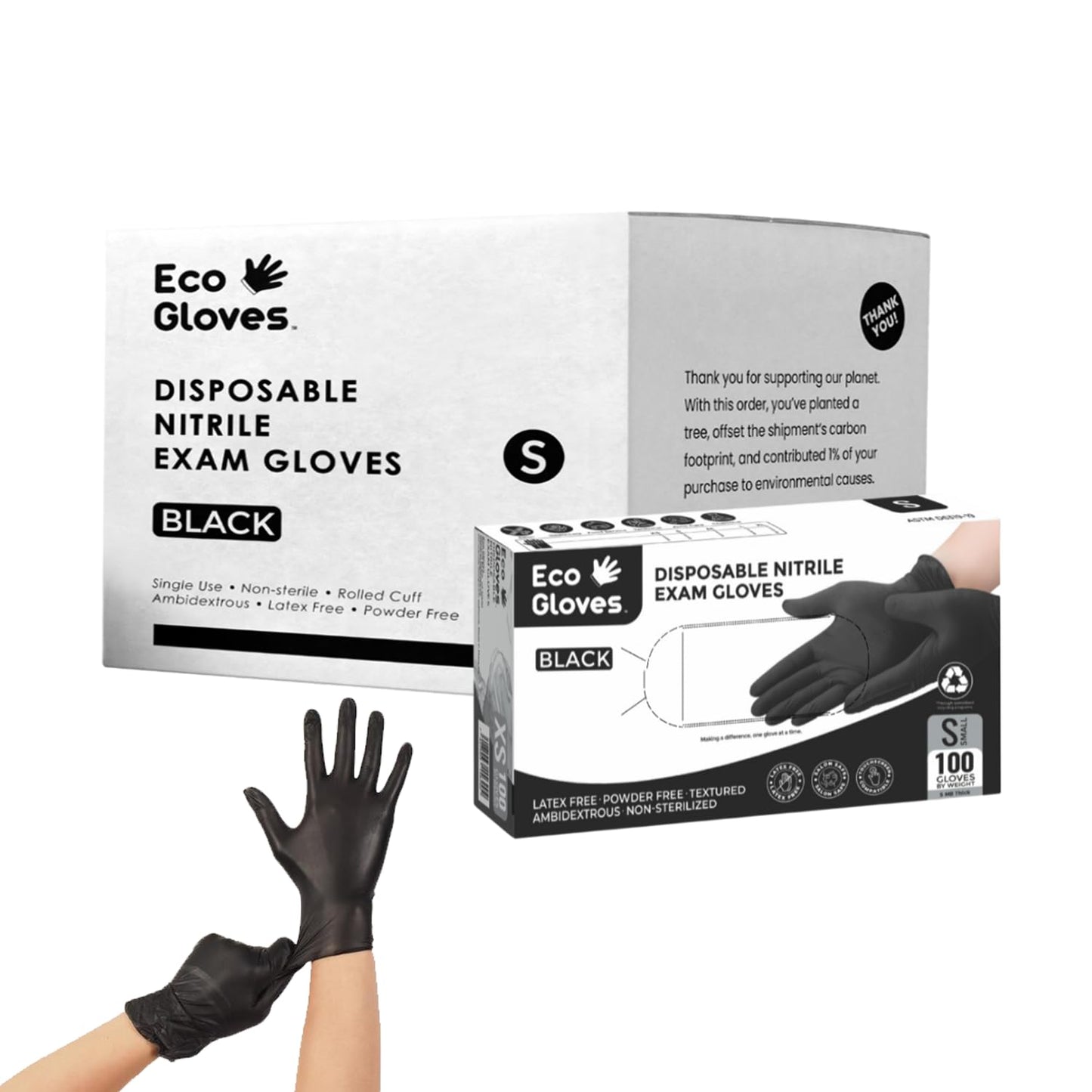 Black Nitrile Disposable Exam Gloves (5 Mil) | Latex?Free, Powder?Free, Food Safe, Medical, Tattoo, Mechanic & Cleaning Use (100 Count/1 Box) MEDIUM