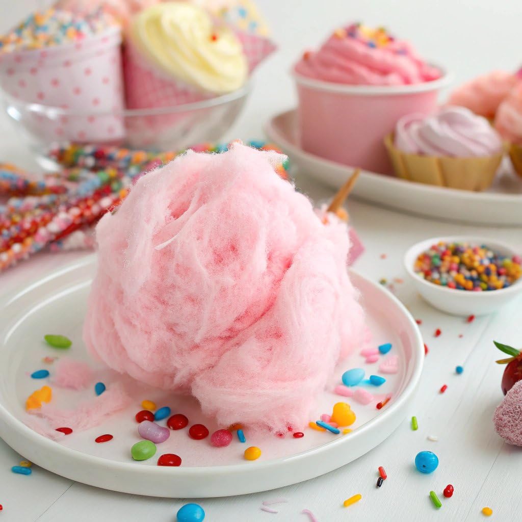 Cotton Candy 10 Pack, 10 Bags each 0.42oz, Strawberry Mini Pink cotton candy Individually Wrapped for Parties & Favors, Enjoy Fluffiness of kosher