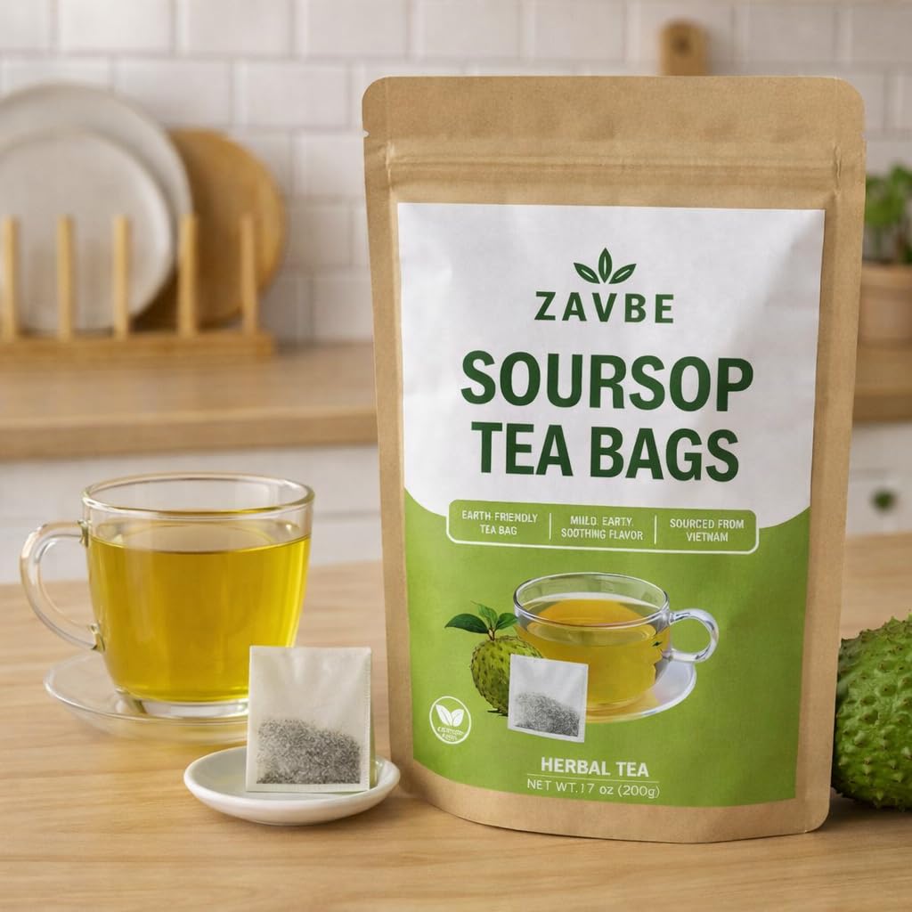 100 Soursop Tea Bags - 100% Pure Soursop Graviola Leaf Tea | Hojas de Guanabana | Wildcrafted | Caffeine-Free, Sugar-Free, Non-GMO, Vegan |