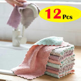 Nobu 12PCS Super Absorbent Microfiber Kitchen Dish Cloth High-efficiency Tableware Household Cleaning Towel Kitchen Tools Gadgets