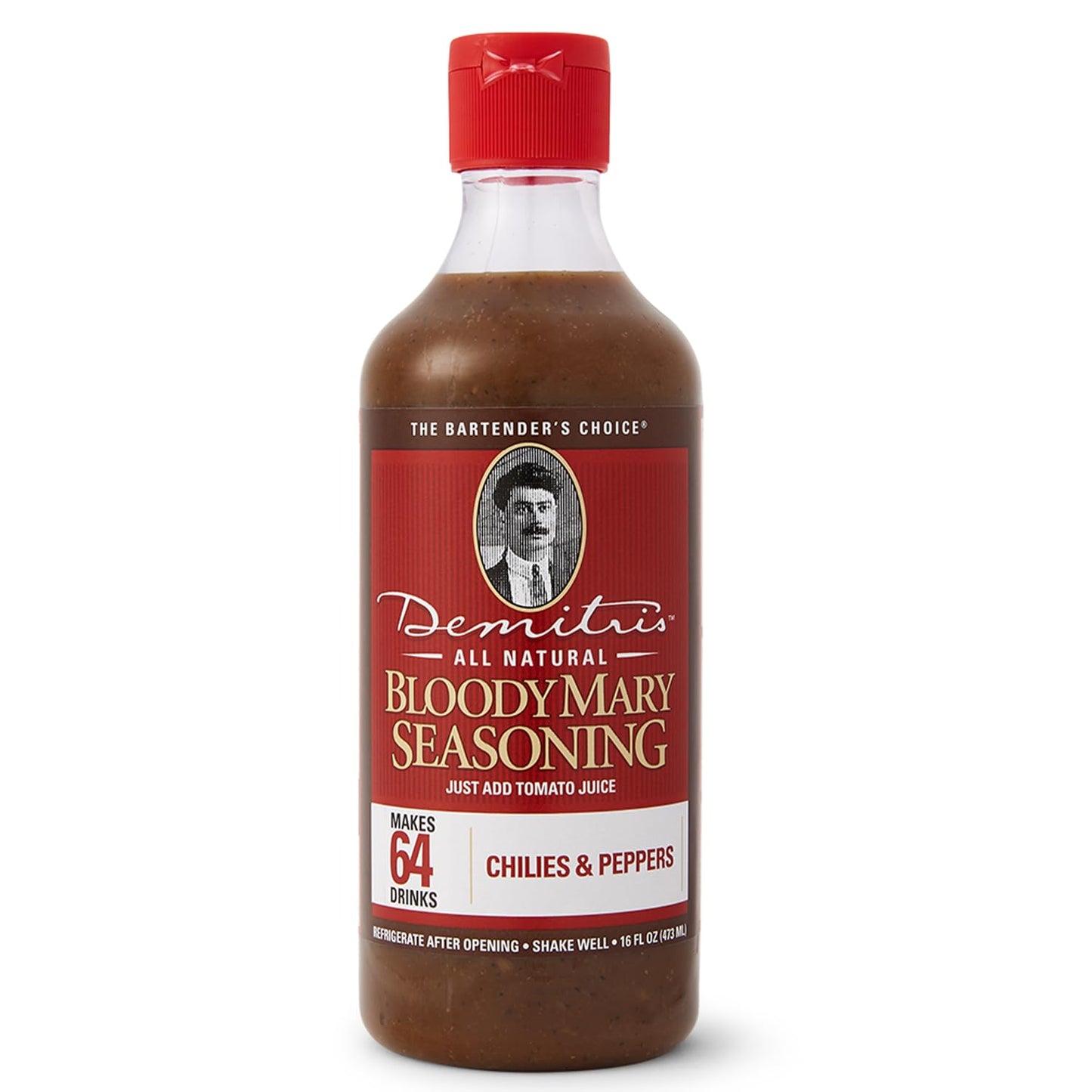 Demitri's Bloody Mary Seasoning Chilies & Peppers - Spicy Bloody Mary Mix - Concentrated Mixer - Bold Rich Flavor - Perfect for Home Brunch Parties