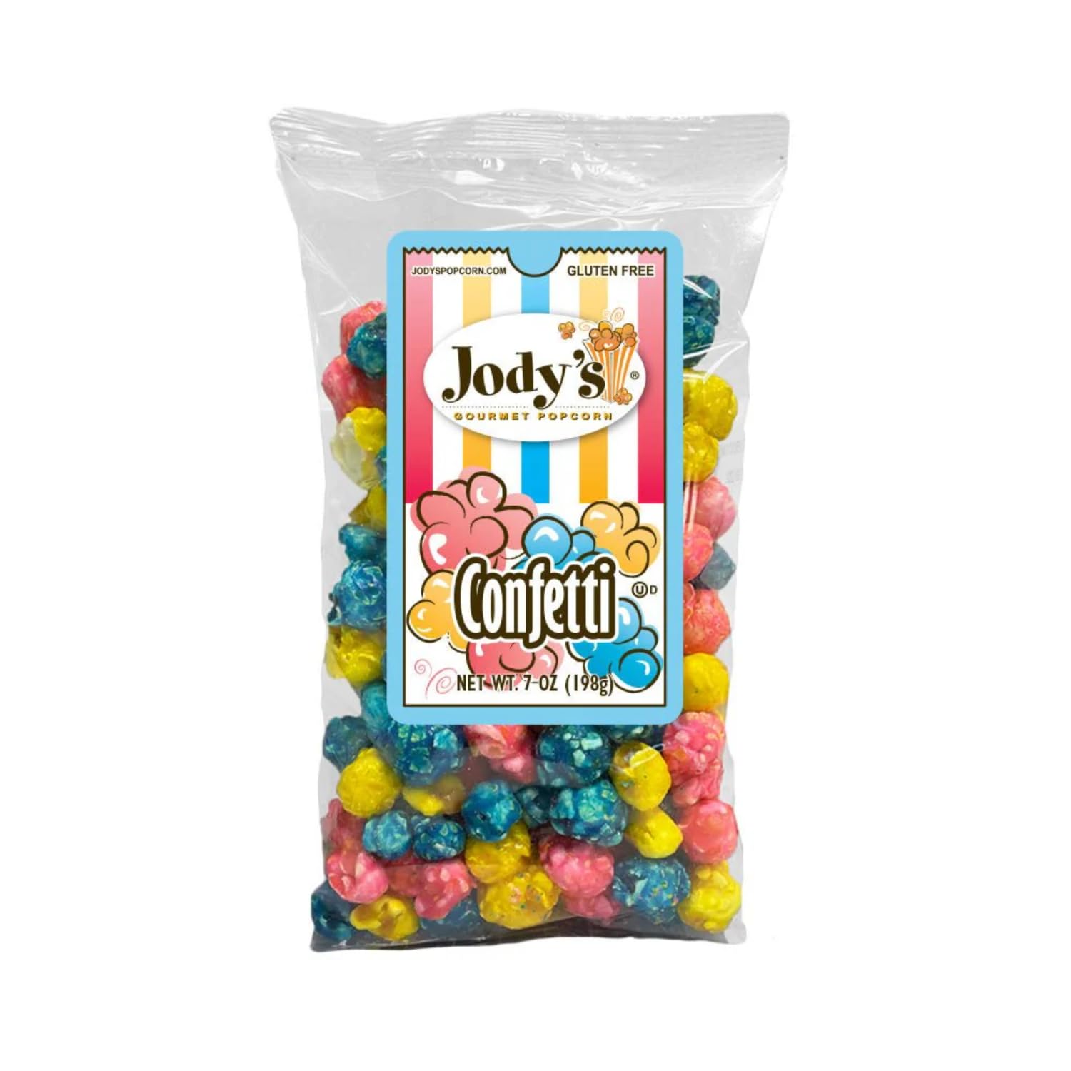 Jody's Gourmet Popcorn Celebration 3.5 Gallon Tin - Gourmet Popcorn Mix with Caramel Corn, Birthday Cake and Confetti - Party Snack Assortment, Gift