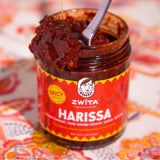 Zwita Spicy Harissa Paste - Award-Winning Authentic Tunisian Thick Sun-Dried Chili Paste With Fresh Garlic & Extra Virgin Olive Oil - Warm, Lingering
