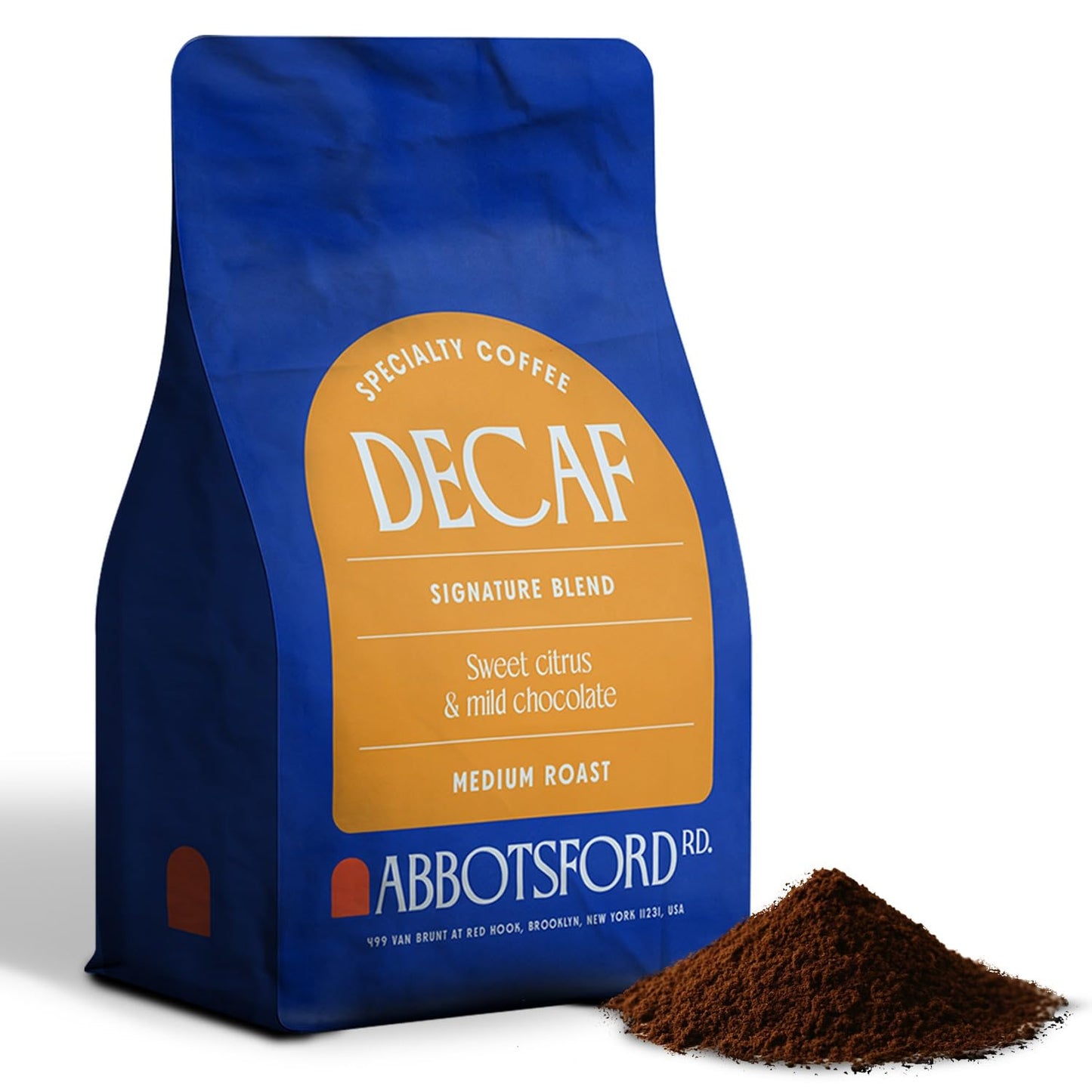 Decaf Flavored Coffee Ground, Sweet Citrus & Mild Chocolate Medium Roast Ground Coffee, Signature Blend Swiss Water Processed Premium Coffee, 12oz