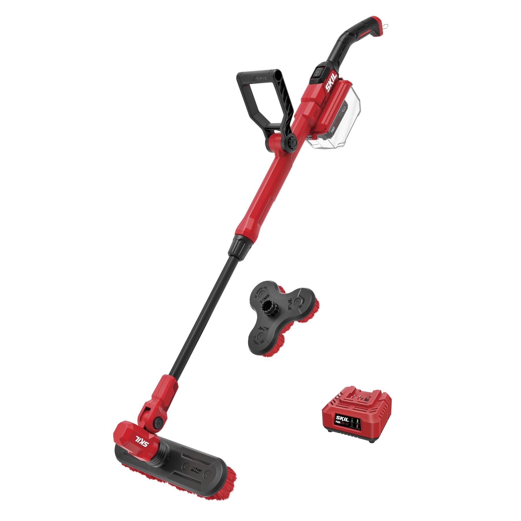 SKIL PWR CORE 20 20V Power Scrubber Kit with Cordless Power Brush for Cleaning, Includes 2.0 Ah Battery and Charger - PB5100D-12
