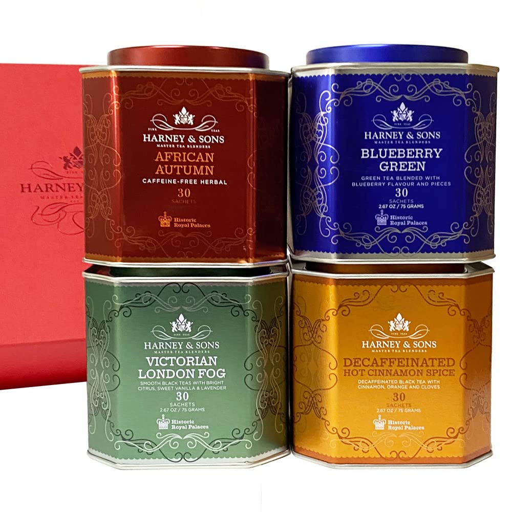 HRP 4 Tin Flavorful Tea Sampler Gift