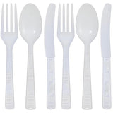 Party Dimensions Plastic White | Pack of 48 Cutlery Combo, 48 count