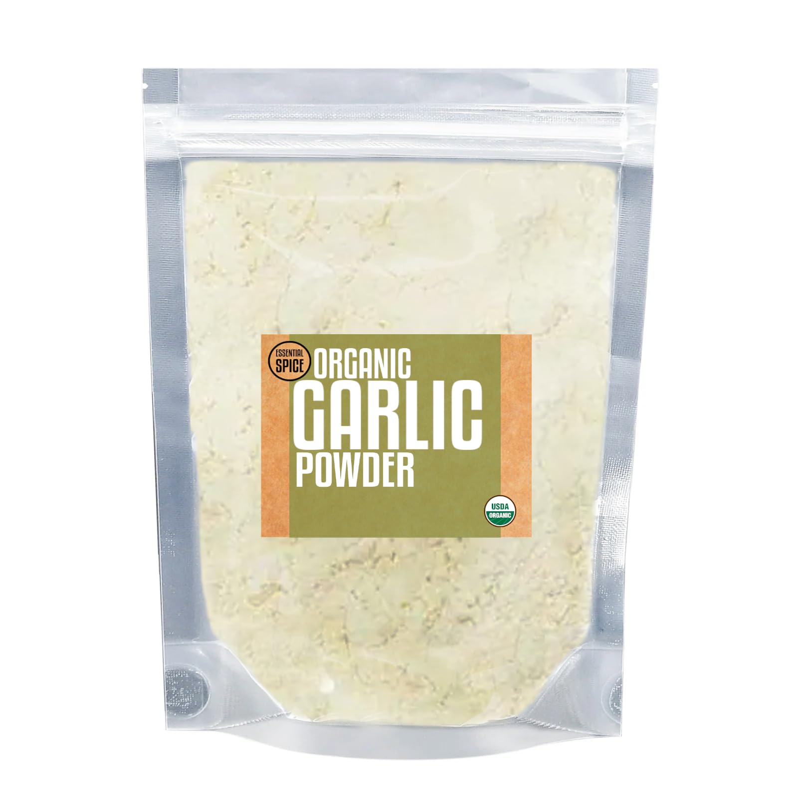 Essential Spice Organic Garlic Powder - Smooth, Bold & Savory Flavor - Finely Ground Dehydrated Garlic for Seasonings, Sauces, Rubs & Everyday Cooking