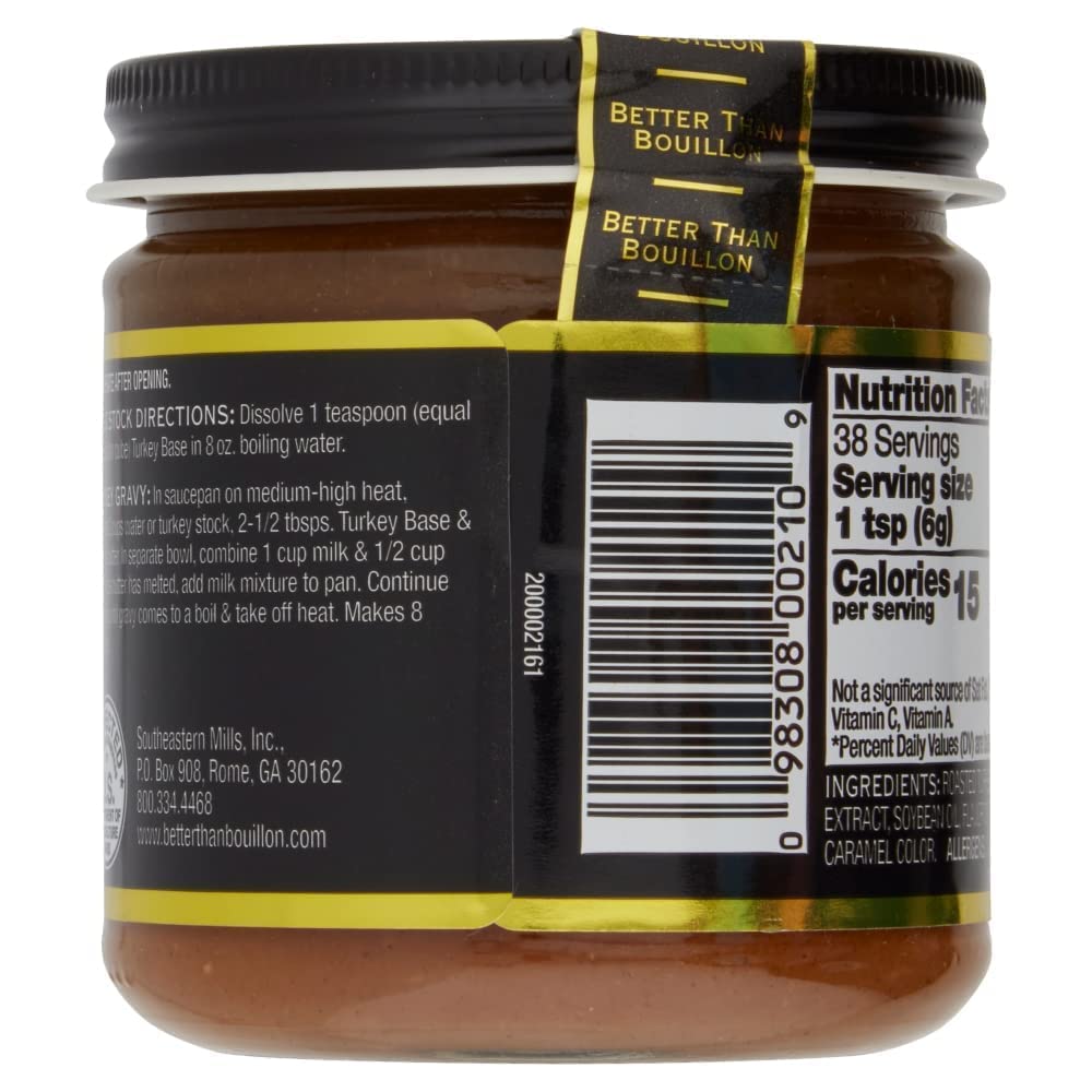 Better Than Bouillon Premium Turkey Base, Made with Roasted Turkey, 38 Servings Per Jar (8 Ounce (Pack of 1))