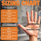 LAUCO Heavy Duty 8-Mil Industrial Orange Nitrile Gloves with Raised Diamond Texture, Large, Latex Free, Powder Free, Pack of 100 (1 Box) 87285