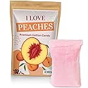 I Love Peaches Cotton Candy - Funny Peach Gifts for Men Gourmet Gluten-Free Candies Pink Novelty Gag Emoji Joke Humor Made in America Gears Out