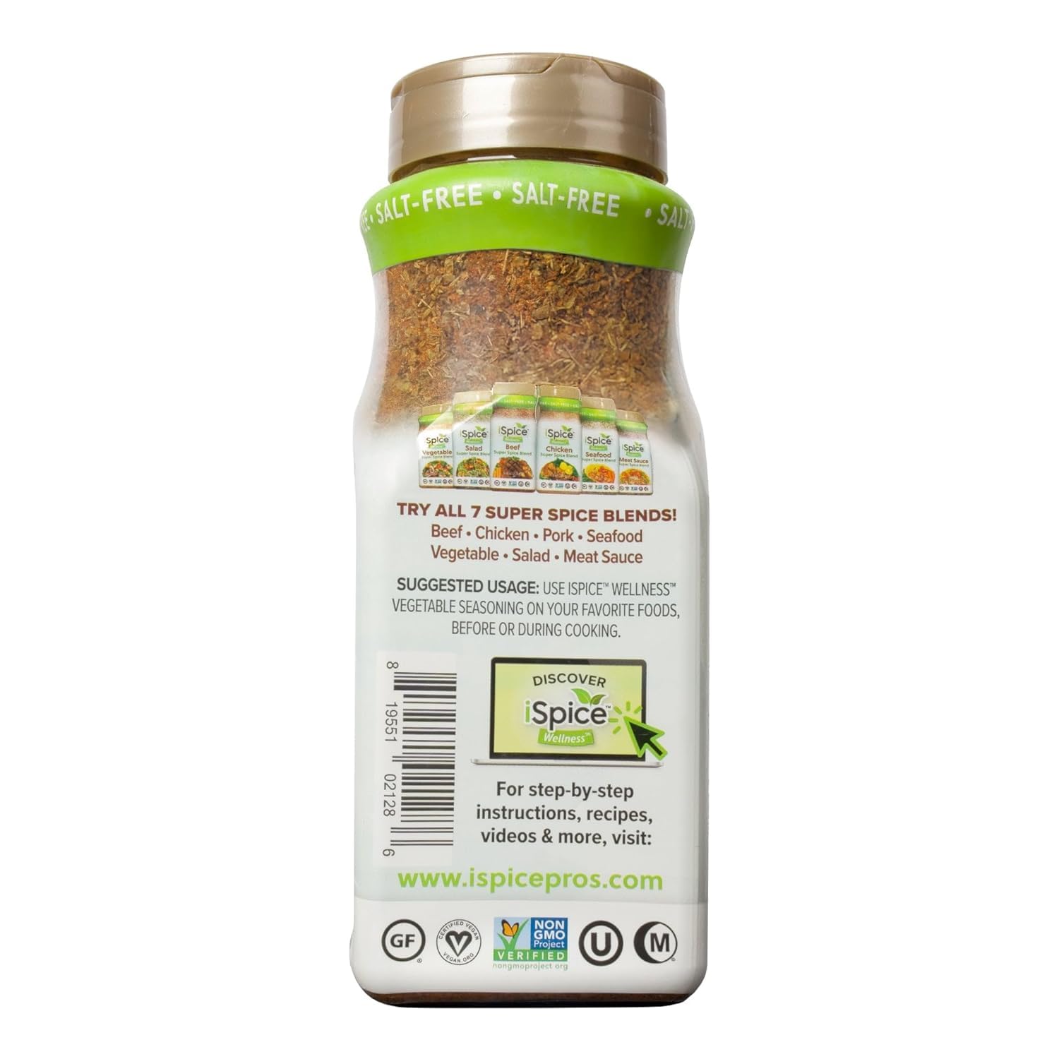 iSpice Blend| Vegetable Seasoning | 13.3 oz | Mixed Spice & Seasoning | Bulk Size | Halal | Kosher