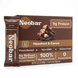 NEOBAR 9g Plant-Based Protein Hazelnut & Cacao Fruit and Nut Bars - Vegan Snack Bars, Gluten Free Dairy Free Snacks, No Preservatives, No Refined