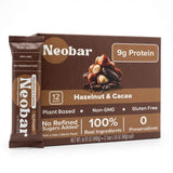 NEOBAR 9g Plant-Based Protein Hazelnut & Cacao Fruit and Nut Bars - Vegan Snack Bars, Gluten Free Dairy Free Snacks, No Preservatives, No Refined