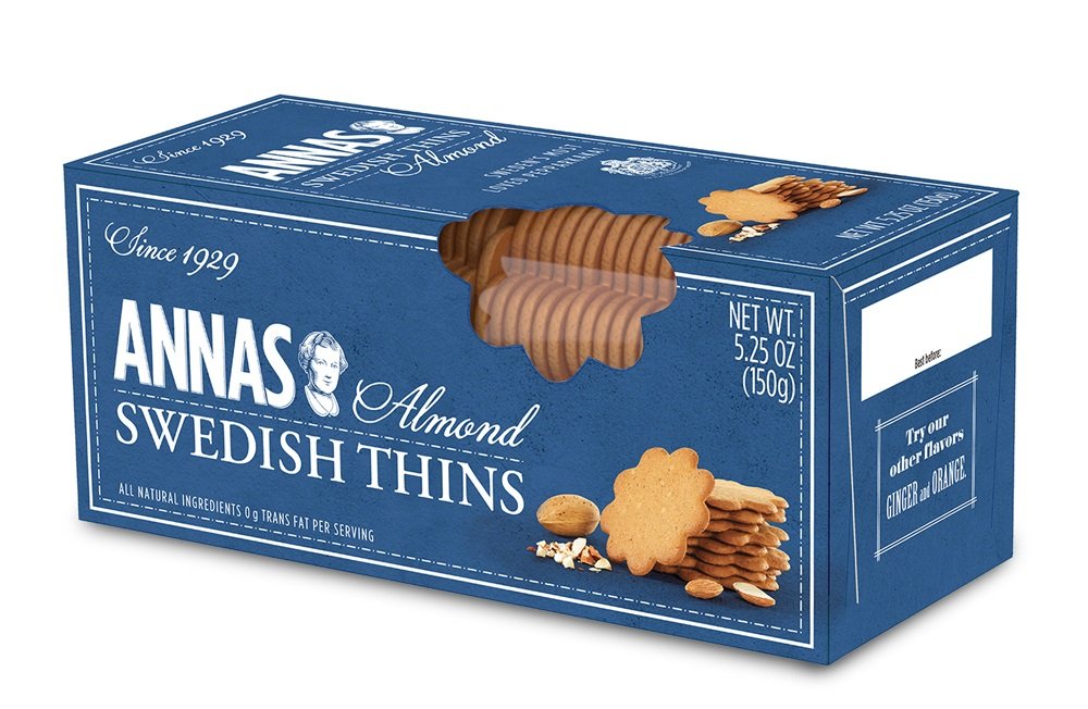 Annas Thins - Almond Pepparkakor - 5.25 Ounce (Pack of 12) non GMO + Vegan