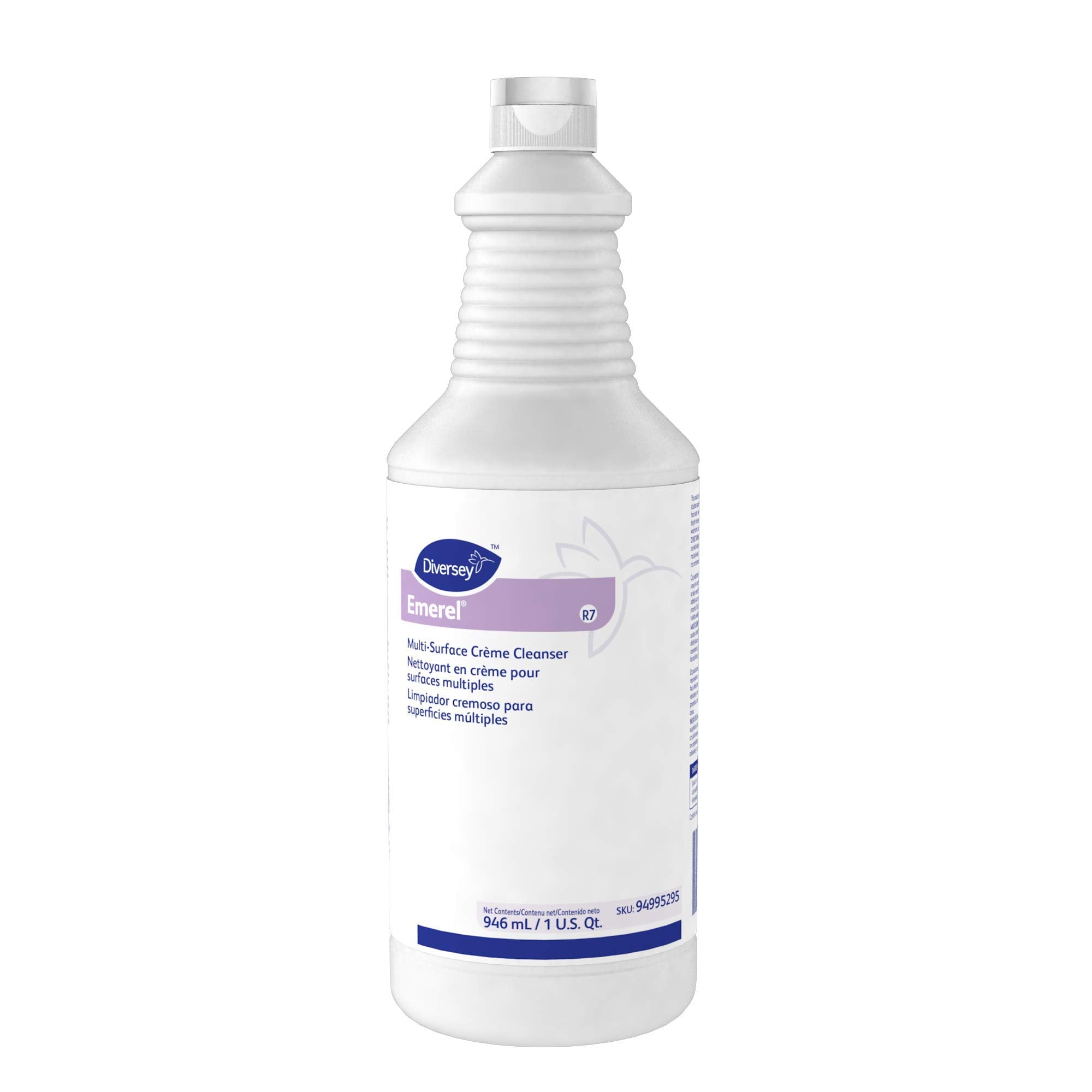 Diversey 94995295 Emerel Multi-Surface Creme Cleanser, Mild Abrasive Cleaner for Restroom and Hard Surfaces, Squeeze Bottle, Ready-to-Use, Fresh