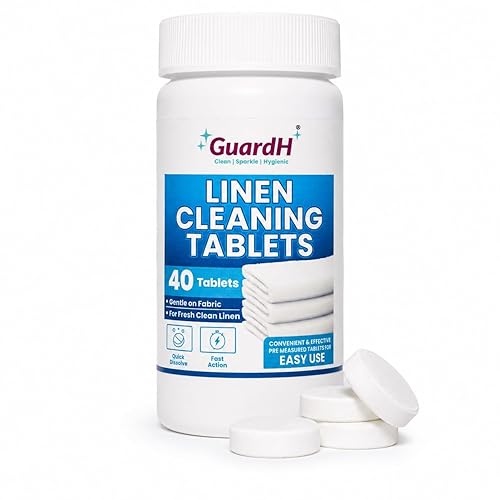 GuardH Linen Cleaning Tablets - 40 Count | Fast Dissolving, Gentle on Fabric | Removes Tough Stains & Odors | Easy-to-Use Laundry Booster