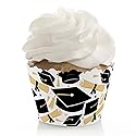 Big Dot of Happiness Hello College Graduation Party Decorations - Party Cupcake Wrappers - Set of 12