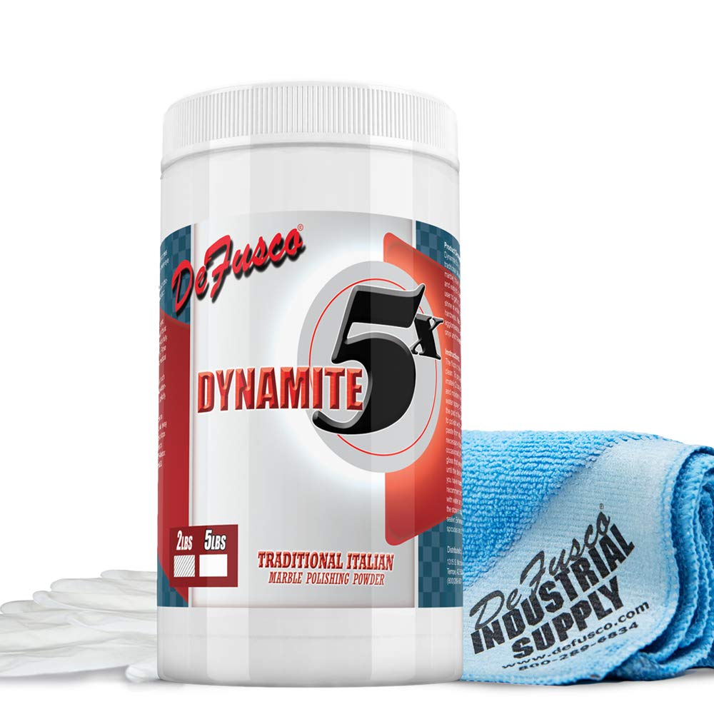 Marble Polishing Powder - Dynamite 5x Marble Polish - 16x16 Microfiber Cloth - Gloves - BUNDLE - 3 Items
