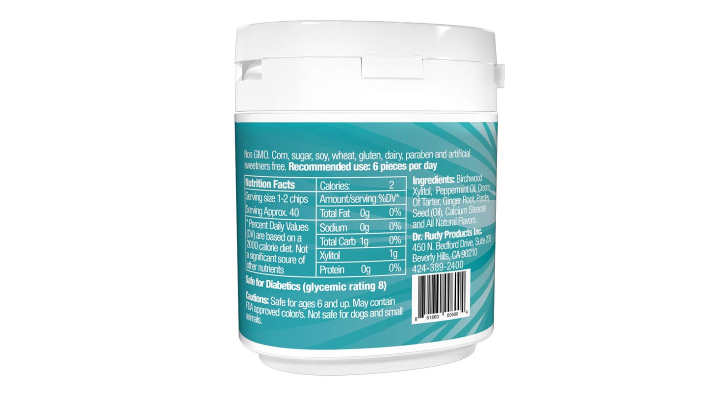 Mint Xylitol Xchips by Dr Rudy's: 4 Pack for Dry Mouth & Fresh Breath