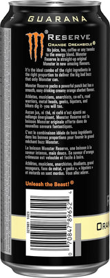 Monster Energy Reserve Orange Dreamsicle Energy Drink, with Caffeine, Taurine & Ginseng, 473 mL, 12 Pack