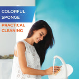 Home Cleaning Kit with Force Spin Mop Microfiber Cloths Sponges Scourers Window Cleaner Supplies Set