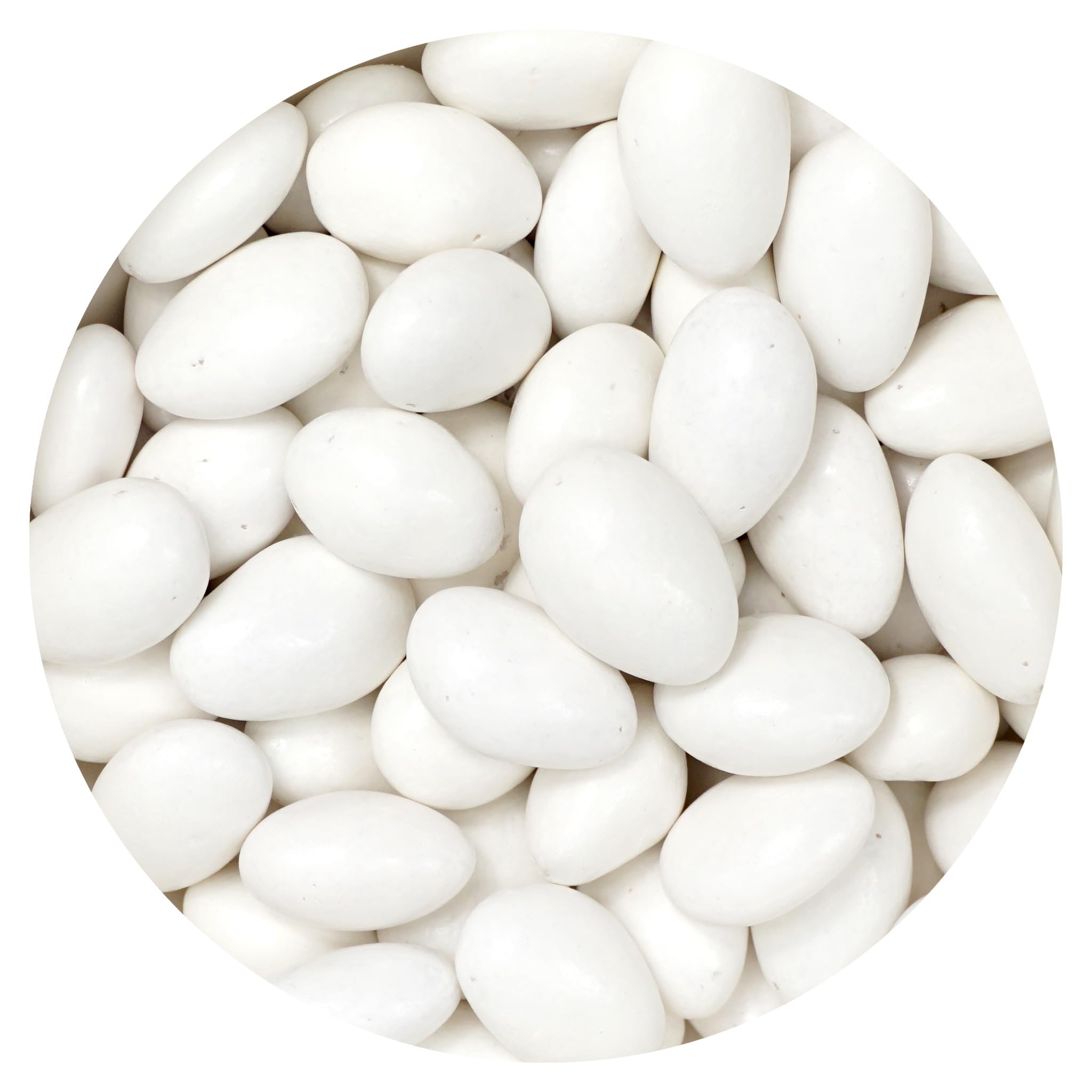 White Jordan Almonds, 2 Pound Jordan Almonds Bulk Bag, White Candy, Wedding Candy Favors, Events & Holidays