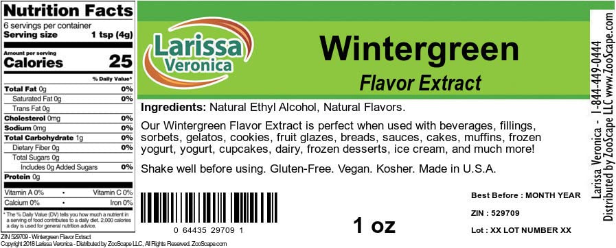Wintergreen Flavor Extract (1 oz, ZIN: 529709)