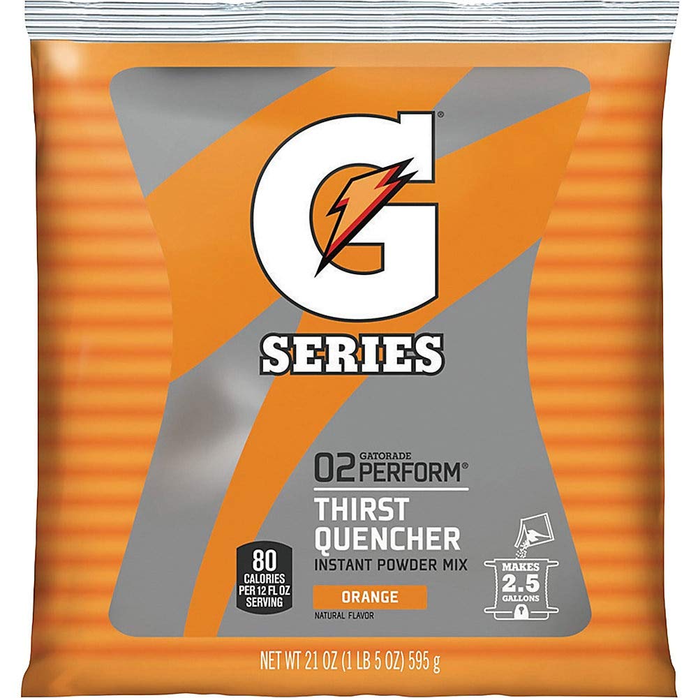 Gatorade Mix Pouches, Makes 2-1/2 Gal, 21 Oz. Flavor: Orange