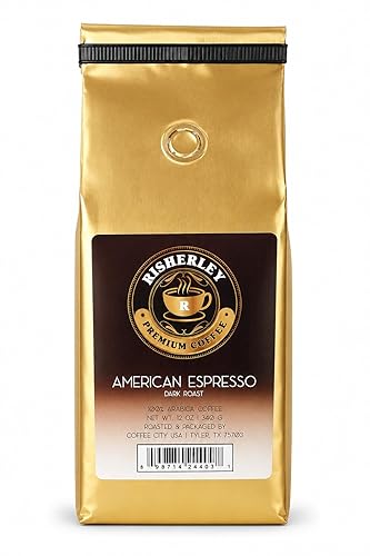 Risherley Premium Ground Coffee - Gourmet Arabica Blend, Fresh Roasted, Smooth Rich Flavor,Dark Roast, Low Acidity, Perfect for Drip, French Press