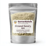 SavorSatch Ground Savory - 4 oz Resealable Stand-Up Pouch | Aromatic Culinary Herb for Cooking, Seasoning & Spice Blends