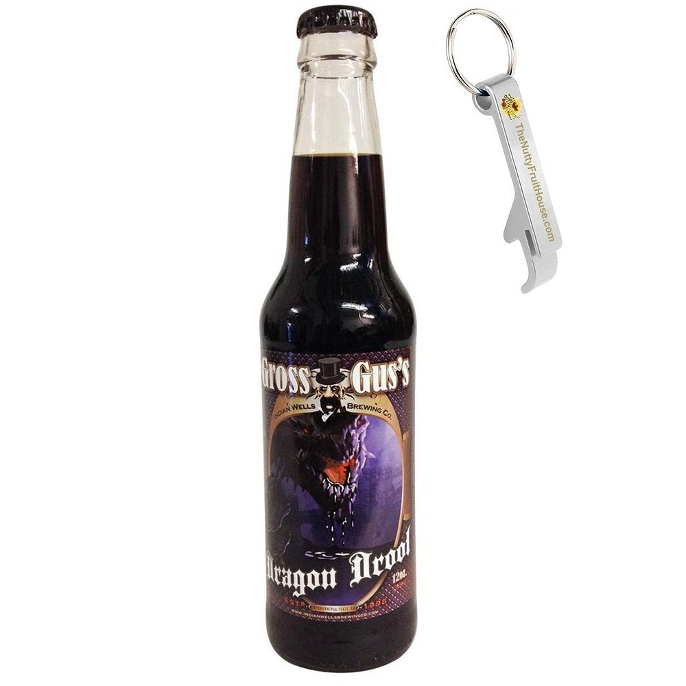 Rocket Fizz Gross Gus Dragon Drool Black Licorice Soda Flavor | Cane Sugar | Craft Soda Pop Drinks | 12 oz in Glass Bottle (6 Pack)