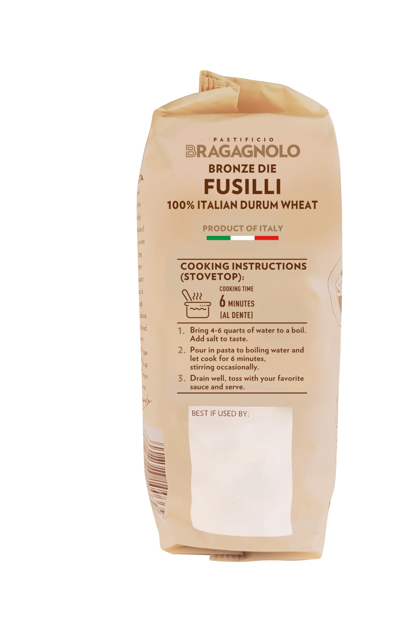Pastificio Bragagnolo, Fusilli 857 Bronze-Drawn, 100% Italian Pasta, Made with Durum Wheat Semolina Flour, Non GMO (1 Pound Bag) - Consistently al