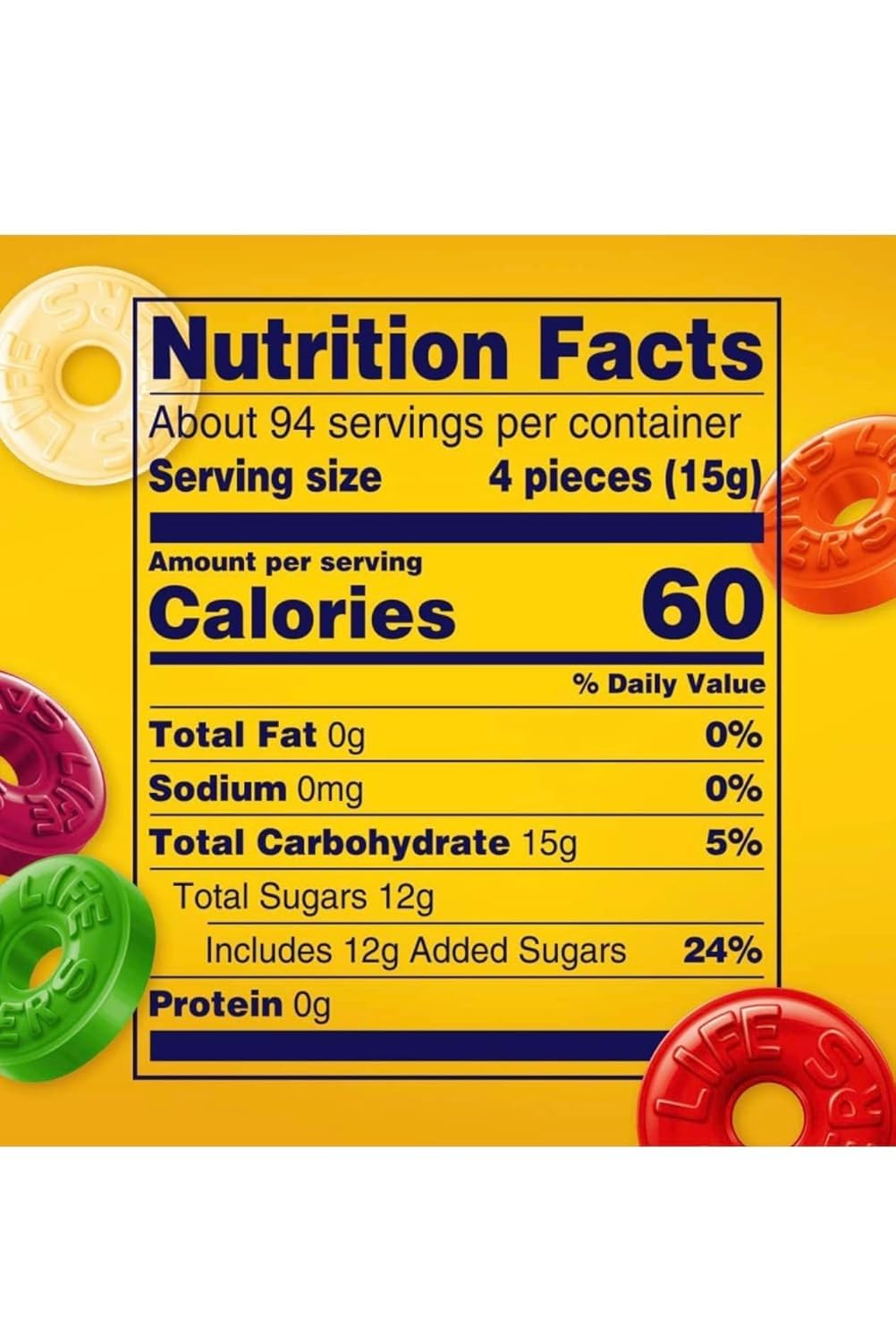 Five Flavor Fruit Candy (1 Pound Bag) Cherry, Raspberry, Orange, Pineapple, Watermelon Hard Candy Approximately 75 Pieces