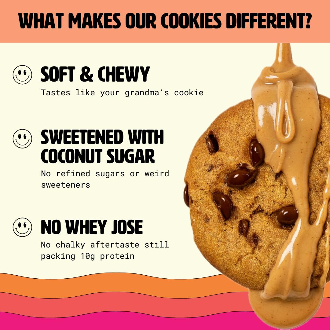 Good Word, Soft & Chewy Peanut Butter Protein Cookie, 10g Protein, Gluten Free, Dairy Free, No Refined Sugar, 1.69 oz