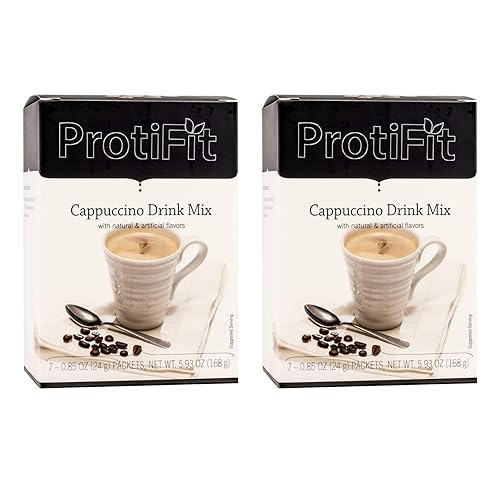 ProtiFit - High Protein Decaf Cappuccino Drink Mix,15g Protein, Low Calorie, Low Carb, Low Fat, Low Sugar, Cholesterol Free, Ideal Protein Compatible