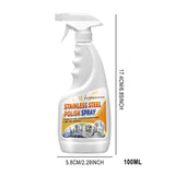 Stainless Steel Polish, Restore Multi-Surfaces, Grill Cleaner Spray, 100ml Powerful Pot Grease Stain Remover, Sink Cleaner, Black Scale & Rust Remover