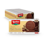 Loacker Tortina Triple Chocolate - Individually Wrapped Premium Dark Chocolate Enrobed Crispy Cocoa Wafer Tartlets with Cocoa Cream Filling - Pack