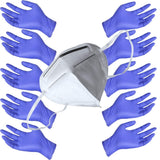 RRRP Qty 10 Gloves and 1 Cleaning Mask Bundle (BLUE) - Protection While Cleaning, Dust