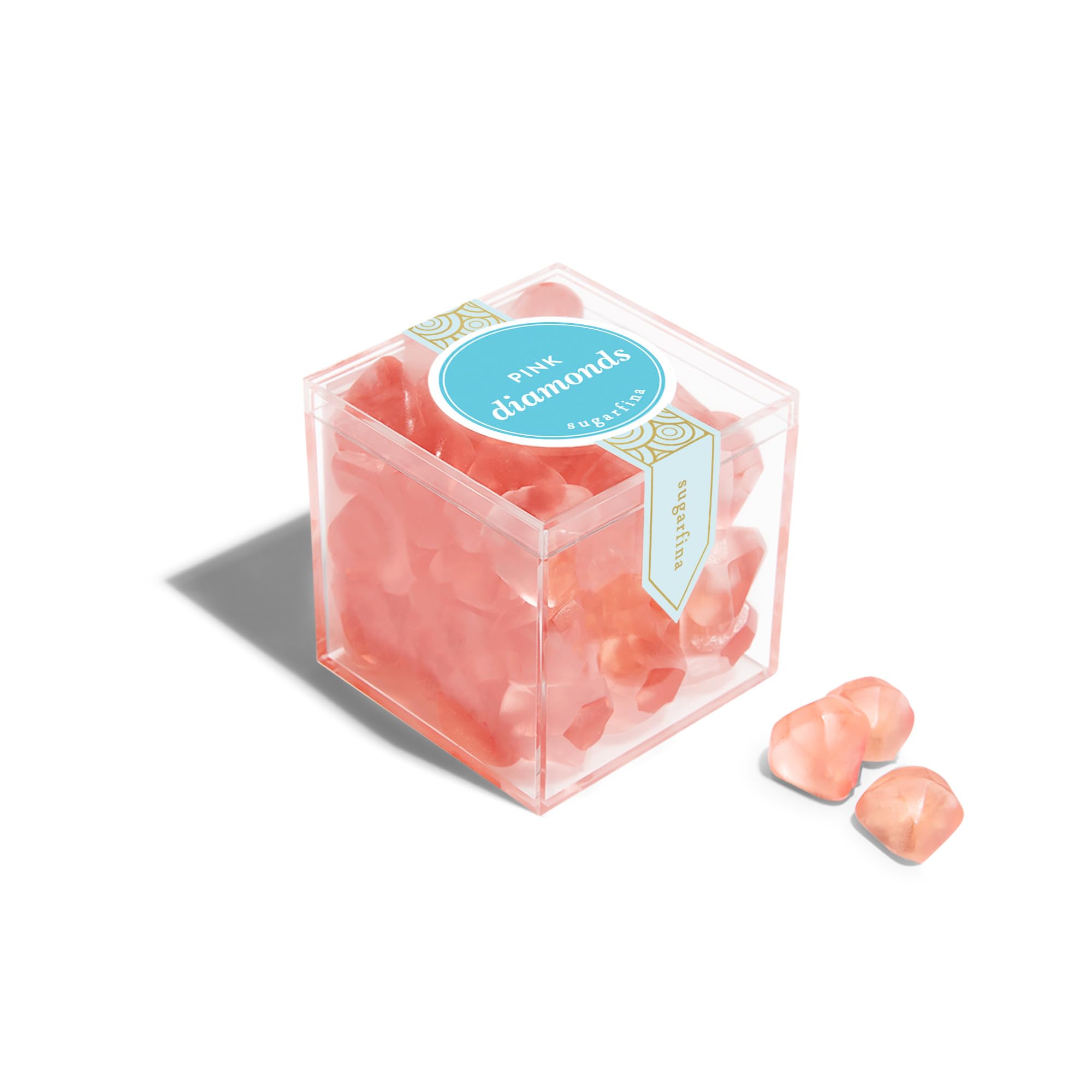 Sugarfina Pink Diamonds Small Candy Cube, Gummies, 4.1 oz, 4 Count