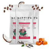 Barnie's Santa's White Christmas Ground Coffee with Coconut, Caramel, and Warm Vanilla Flavors, Medium Roasted Arabica Coffee Beans, 12 oz Bag (Pack