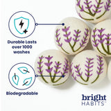 Bright Habits Upcycled Oversized New Zealand Wool Dryer Ball Set Strawberry Design, Handmade Fair Trade Eco Friendly Reusable Wool Dryer Balls
