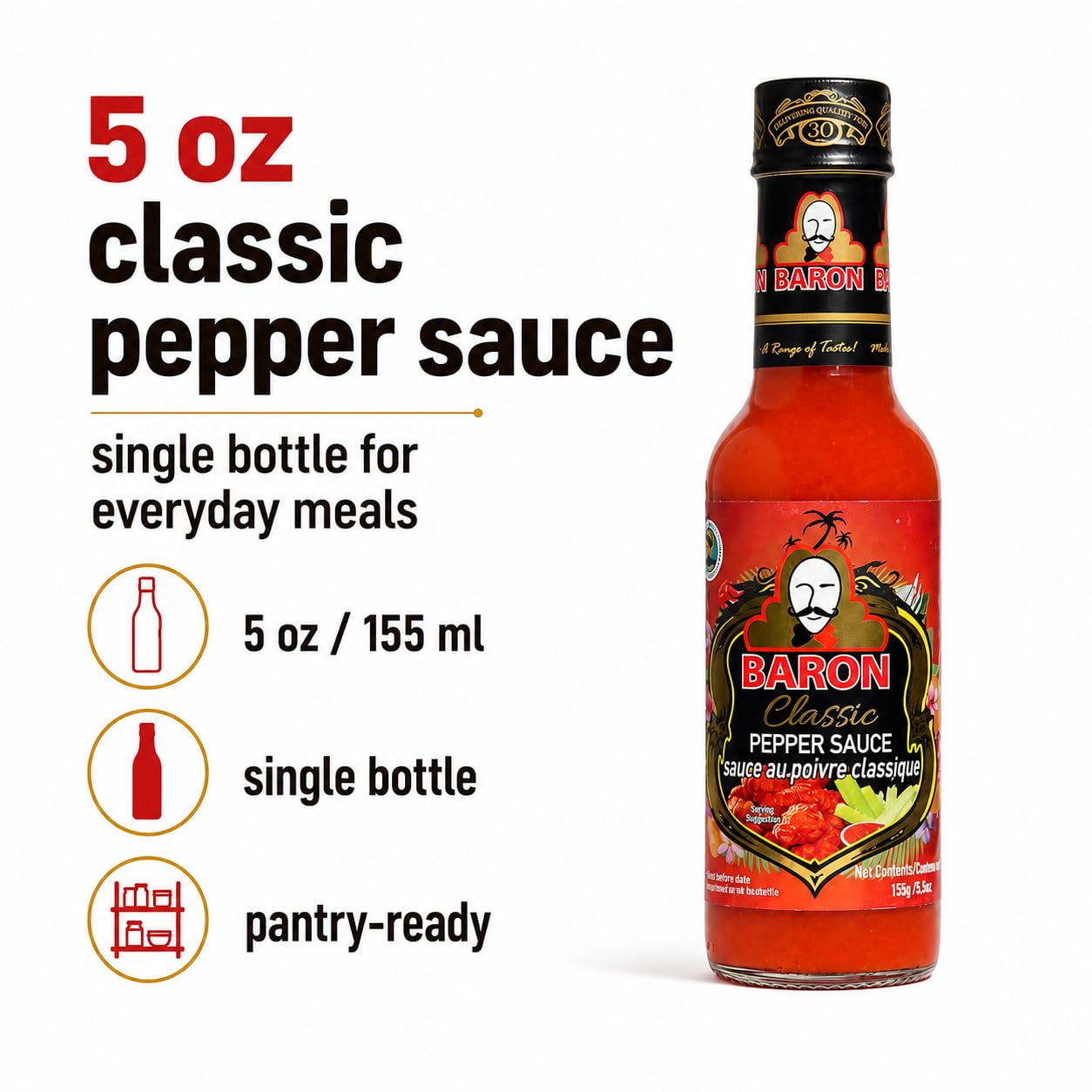 Baron Classic Pepper Sauce - 5.5oz