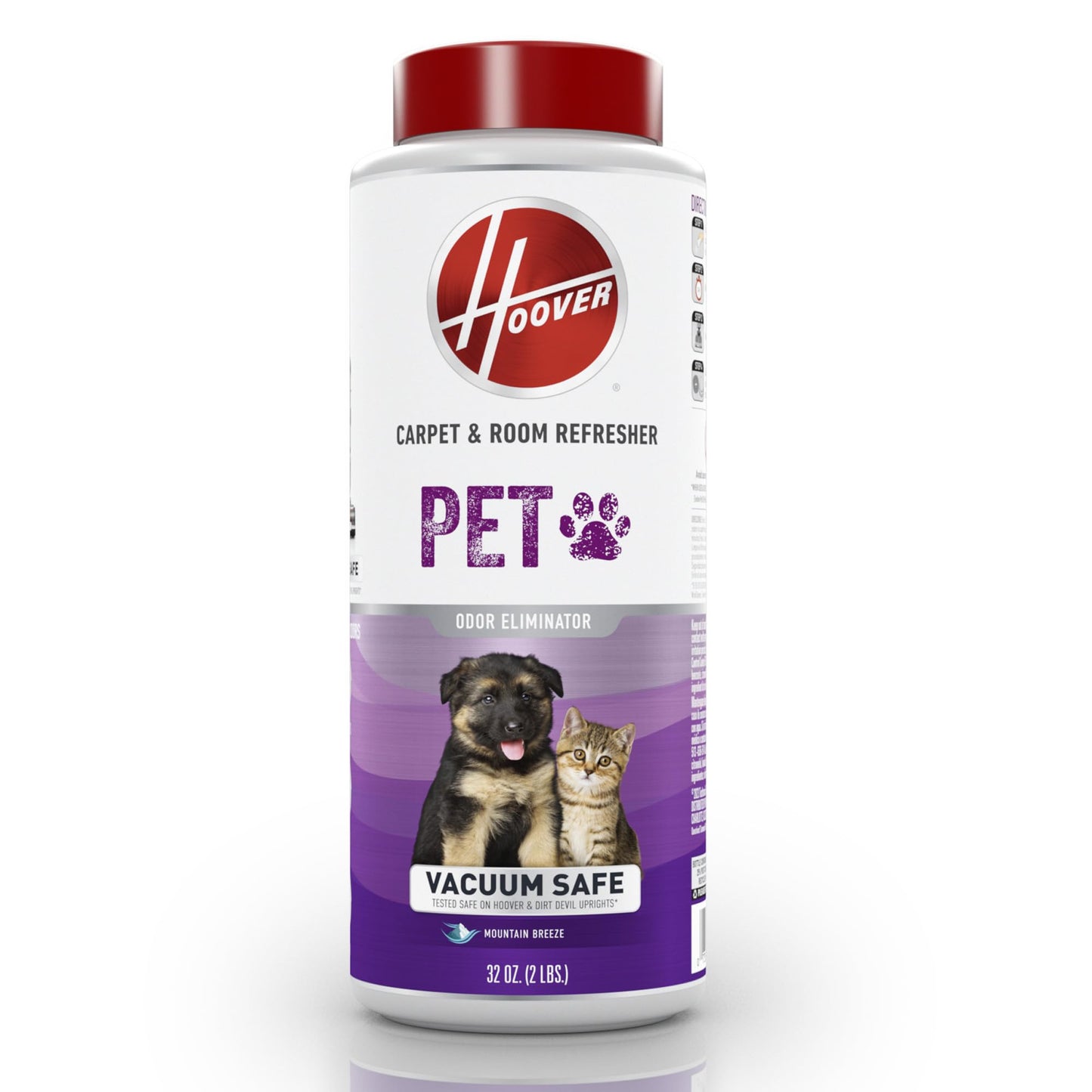 Hoover Pet Carpet and Room Refresher, 32 oz, Carpet Powder, Pet Odor Remover, Mountain Breeze Scent, Vacuum Cleaner Safe, For Use on Carpets, Rugs