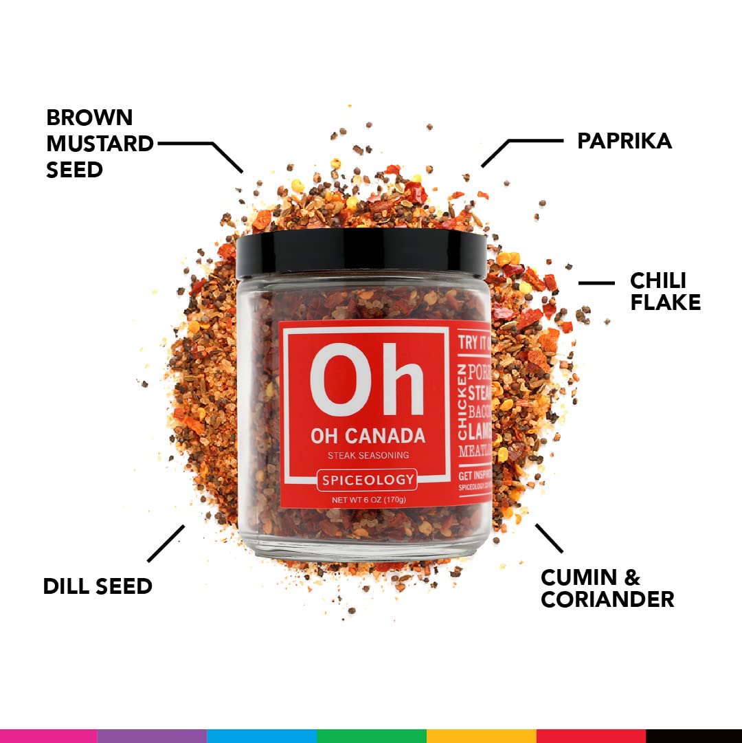 Spiceology - Oh Canada Steak Seasoning - All-Purpose BBQ Rubs, Spice Blends and Seasonings - Use on: Beef, Chicken, Pork, Steak, Bacon, Lamb, Burgers