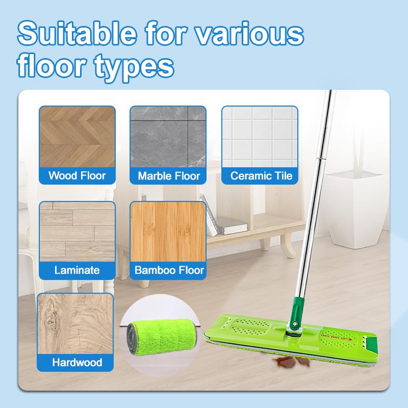 6pcs Replacement Mop Refills Compatible with Libman Rinse 'n Wring Mop and Bucket System Accessories, Washable Microfiber Cloth Mop Head Pads for Wet